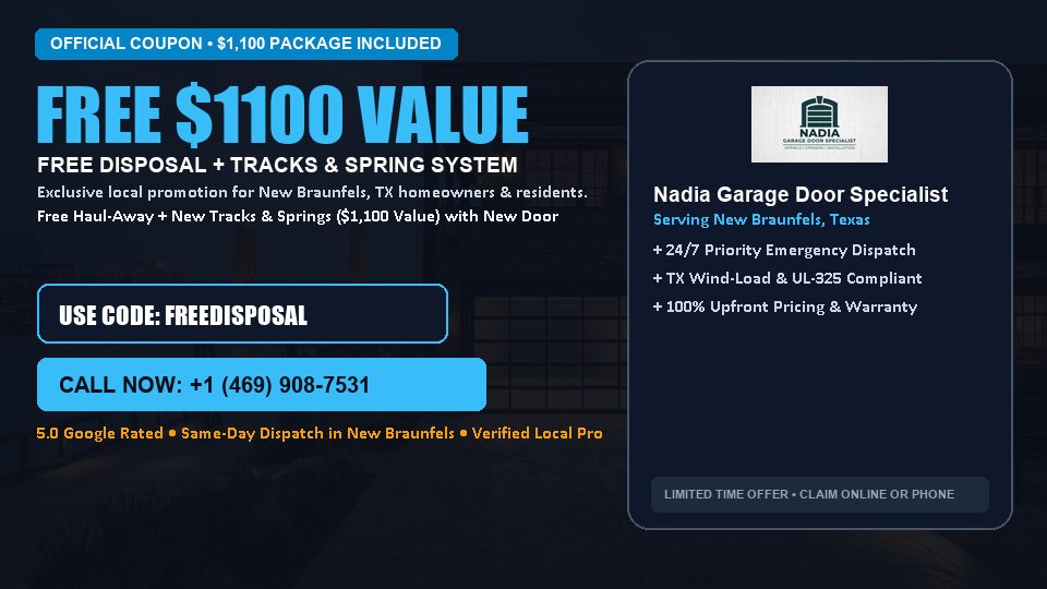 Nadia Garage Door Specialist FREE Haul-Away & Heavy-Duty Tracks with New Door in New Braunfels, TX